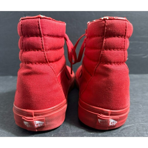 Vans Sk8-Hi 'Mono Red' Unisex Skate Shoe Men's Sz 9 or Women's Sz 10.5 - Picture 7 of 10
